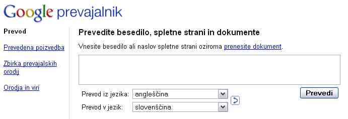 avtomatski  prevajalnik, google  translate